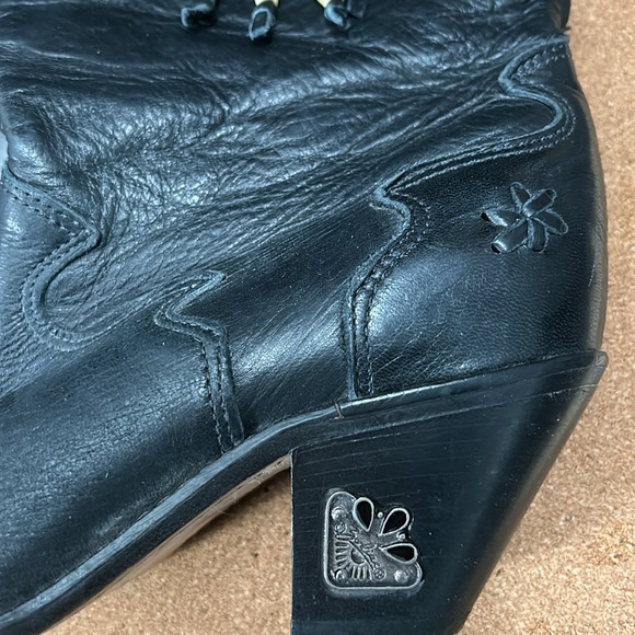 Zodiac western boots with metal accents size 6.5 pointy toe leather sole - Picture 3 of 16